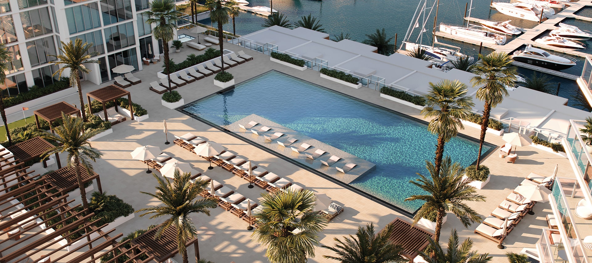 Pool rendering at Marina Pointe